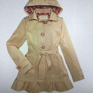 Michael Kors Big girls ruffled trench coat size 14